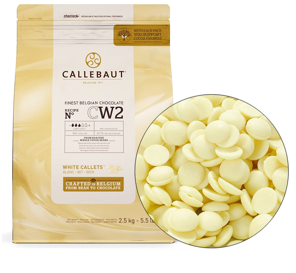 Белый шоколад Callebaut 28% (3 капли)  для торта, ганаша, крема, украшения, выравнивания, покрытия торта, подтеков