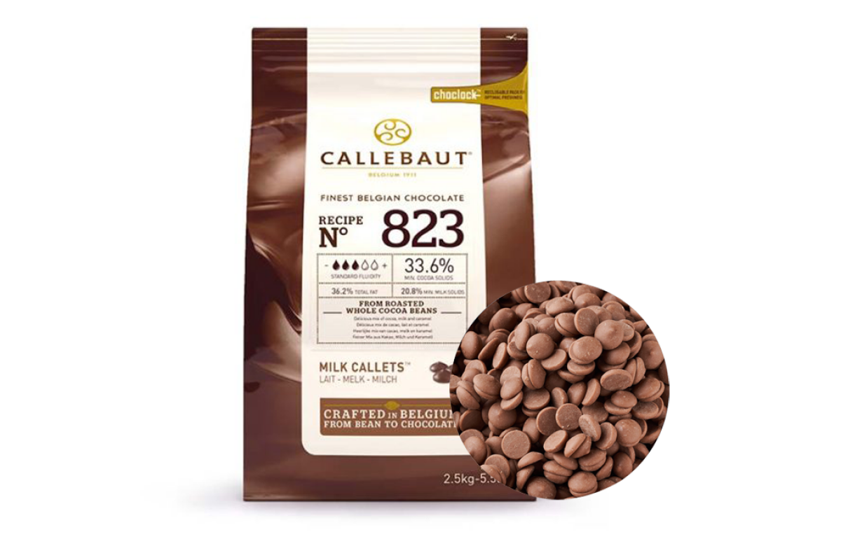 Молочный шоколад Callebaut 54,5% (3 капли) для торта, ганаша, крема, украшения, выравнивания, покрытия торта, подтеков